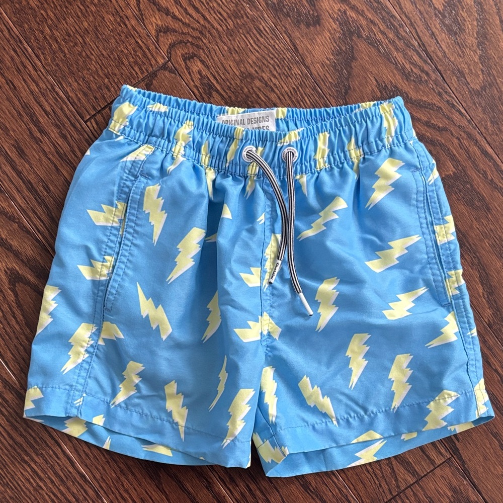 Blue Lightning Kids Swim Trunks size 3-4 toddler